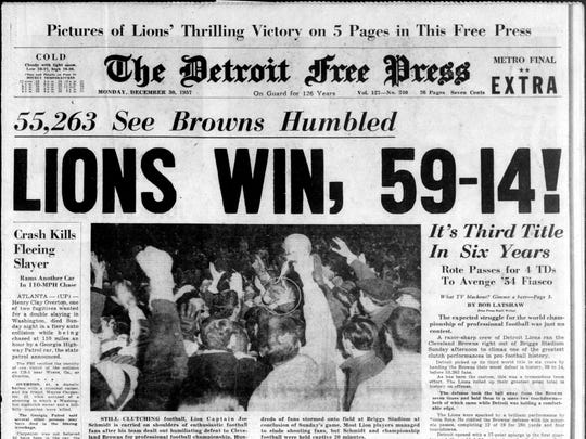 On this date: Lions beat Browns for NFL Championship in 1953