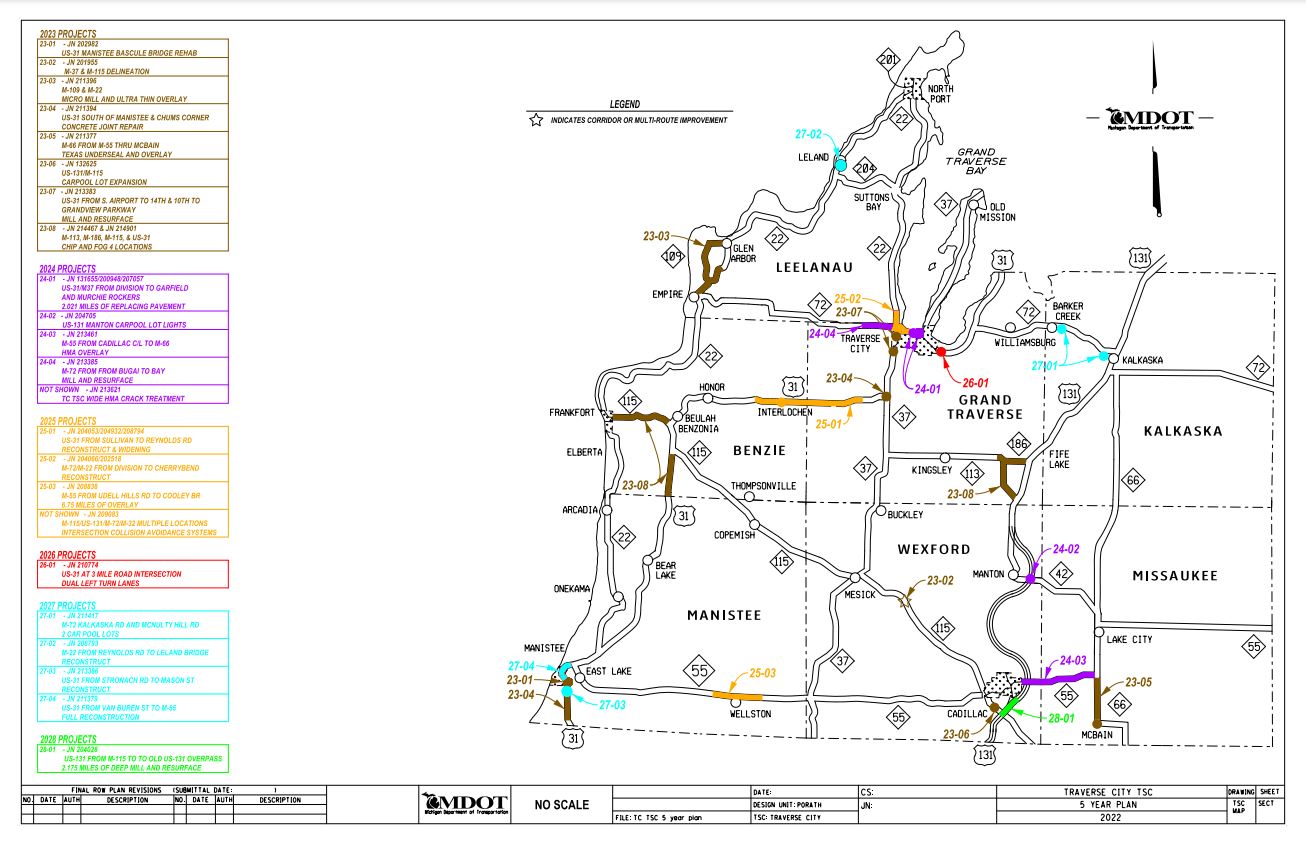 Your Guide To The Next Five Years Of Traverse City Area MDOT Projects