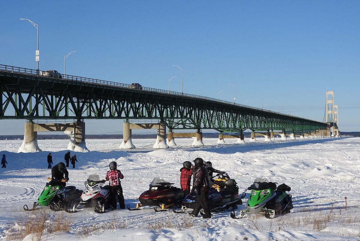 48 Hours In Mackinaw City Features Northern Express   Snowmobiling Courtesy Of Mackinaw City CVB 