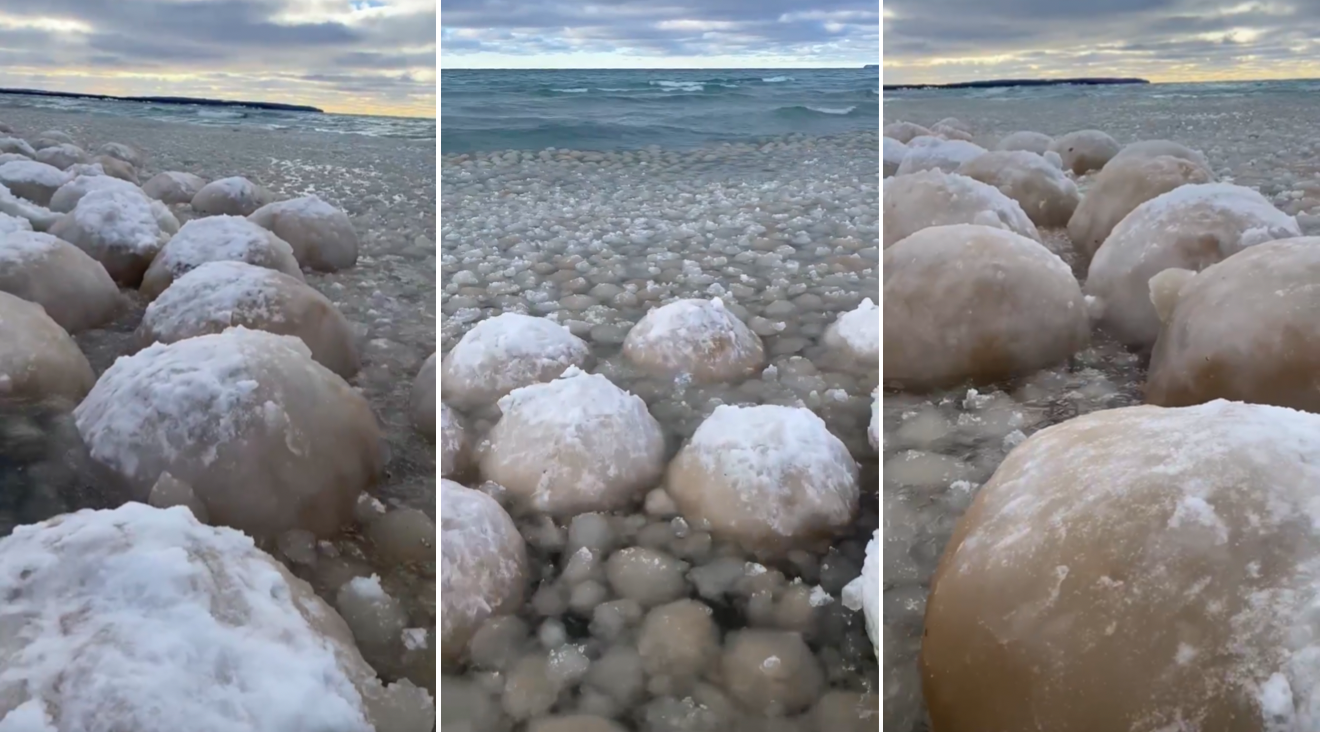 Watch Weird Giant Ice Boulders Form on Lake Michigan